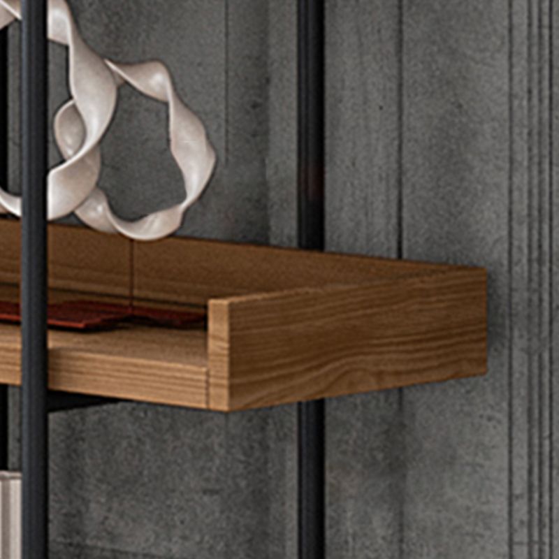 Metal Bookcase Industrial Book Shelf with Wood Rectangular Shelves Clearhalo 'Bookcases' 'furn' 'furn_bookcases' 'Furniture' 'furniture_bookcases' 'kitchen' 'kitchen_bookcases' 'Living Room Furniture' 'Office Furniture' 1200x1200_737776a9-5db8-470d-9b41-787dfe37bdf2