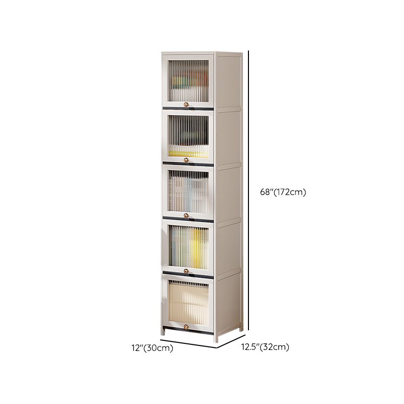 Cabinet di accento bianco contemporaneo, mobile standard rettangolo