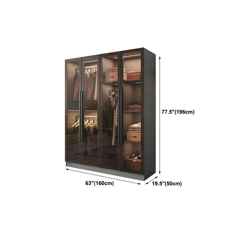 Mirrored Finish Cabinet with Glass Door Contemporary Interior Storage Cabinet