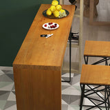 Industrielle Rechteck Bistro Bar Schreibtisch Kiefer Massivholz Bar für Innenräume