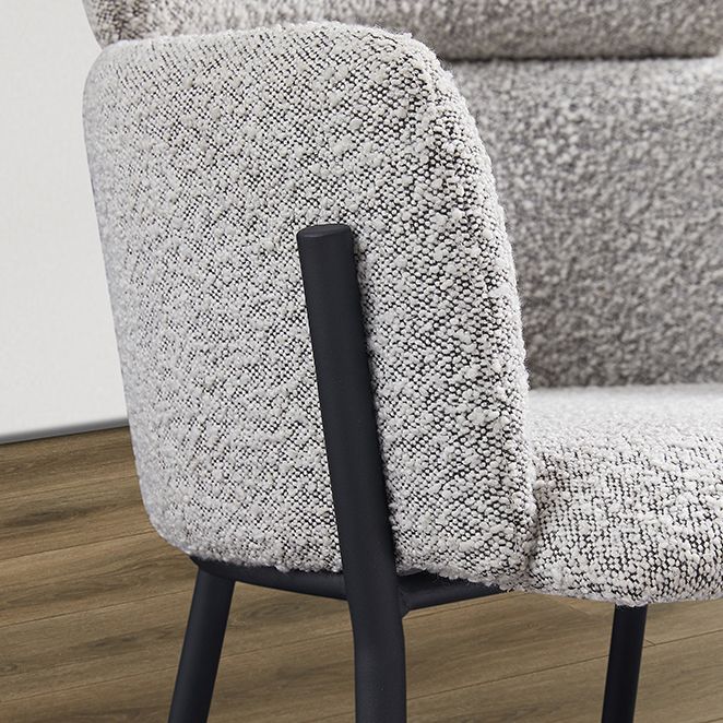 Kitchen Dining Arm Chair Contemporary Dining Chair with Black Metal Legs
