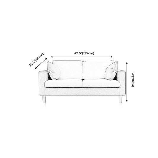 Contemporary Fabric Stationary Square Arm Loveseat with Loose Back Clearhalo 'furn' 'furn_sofas' 'Furniture' 'furniture_sofas' 'kitchen' 'kitchen_sofas' 'Living Room Furniture' 'Sofa' 'sofas' 1200x1200_7379a9da-0db3-4a19-b9ba-60814d93b3a8