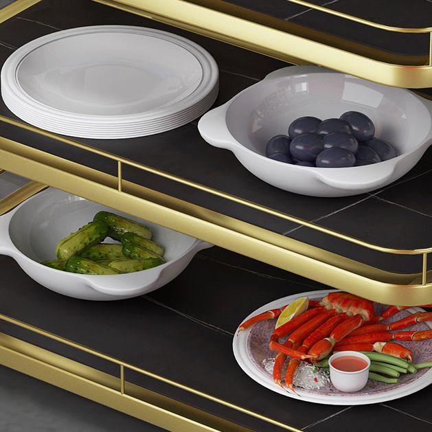 Dining Room Rolling Prep Table Stone Open Storage Prep Table