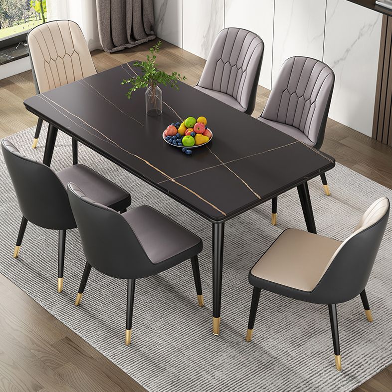 Simple Kitchen Standard Dining Table Sintered Stone Rectangle Dining Table with 4 Legs Base Clearhalo ' dining_table' 'Dining Tables & Seating' 'Dining Tables' 'furn' 'furn_dining_table' 'Furniture' 'furniture_dining_table' 'Kitchen & Dining Furniture' 'kitchen&dining_furn' 'kitchen' 'kitchen_dining_table' 1200x1200_737b504d-10a6-485a-b9b9-9b8722cb14fe