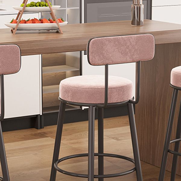 Modern Backrest Armless Counter Stool Iron Cafe Bar Stool with Cushion and Pedal Clearhalo 'Bar Furniture' 'Bar Stools' 'bar_stools' 'furn' 'furn_bar_stools' 'Furniture' 'furniture_bar_stools' 'Kitchen & Dining Furniture' 1200x1200_737bcef8-10be-427e-a964-c2321807e181