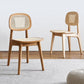 Sillas de comedor de ratán modernas muebles de comedor abiertos con patas de madera en acabado mate