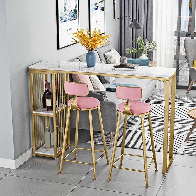 White Sintered Stone Bar Table Rectangle Dining Table with Storage Shelves Clearhalo 'Bar Furniture' 'Bar Tables' 'bar_tables' 'furn' 'furn_bar_tables' 'Furniture' 'Kitchen & Dining Furniture' 1200x1200_737ce358-78fe-4242-99b5-a6eaf5779bf7