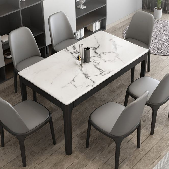 Rectangle Shape Mid-Century Dining Table Fixed Table with Marble Clearhalo ' dining_table' 'Dining Tables & Seating' 'Dining Tables' 'furn' 'furn_dining_table' 'Furniture' 'furniture_dining_table' 'Kitchen & Dining Furniture' 'kitchen&dining_furn' 'kitchen' 'kitchen_dining_table' 1200x1200_737d7e1a-6569-425a-ade7-6c4fb39bfcbf