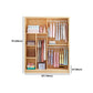 Modern Pine Wood Storage Cabinet Natural Finish Armoire for Home