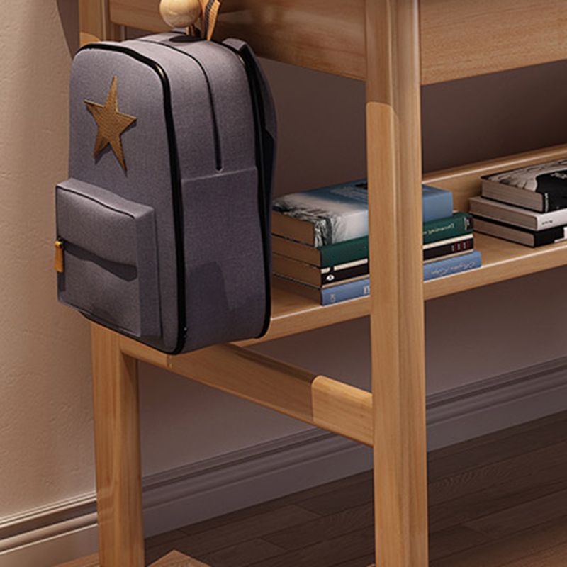 Bureau d'écriture de forme rectangulaire marron / blanc / bureau naturel avec 1/2 tiroirs