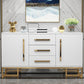 Glam Style Buffet Sideboard Stone Top Server with Door and Drawer Clearhalo 'buffet_sideboard' 'Buffets & Sideboards' 'furn' 'furn_buffet_sideboard' 'Furniture' 'Kitchen & Dining Furniture' 1200x1200_7382fc33-98eb-4224-8d71-f2154b562ee0