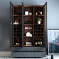 Scandinavian Faux Wood Storage Cabinet Black Glass Doors Display Cabinet for Bedroom Clearhalo 'Display & China Cabinets' 'display_china_cabinets' 'furn' 'furn_display_china_cabinets' 'Furniture' 'Kitchen & Dining Furniture' 1200x1200_738317a7-f11c-43c2-9d2b-8dc7f97a305c