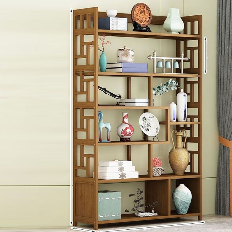 Modern Bamboo Floor Shelf Bookcase Open Book Shelf for Study Room