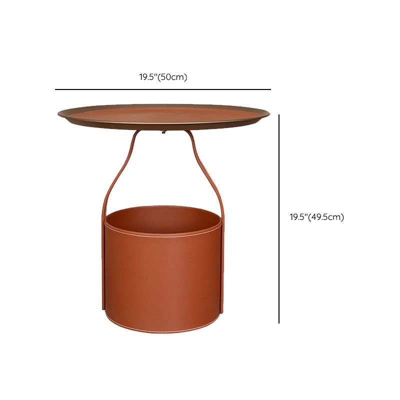 Tavolo da divano rotondo del vassoio rotondo da 19,68 "tavolo da divano di divano di divani laterale