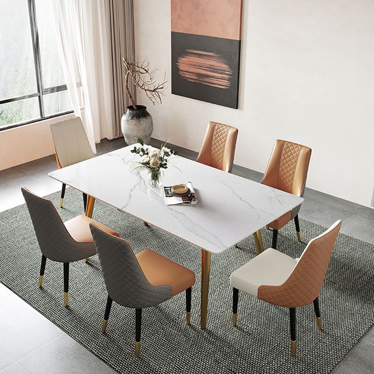 Metal Contemporary Rectangular Dining Table Sintered Stone Dining Table with Trestle Base Clearhalo ' dining_table' 'Dining Tables & Seating' 'Dining Tables' 'furn' 'furn_dining_table' 'Furniture' 'furniture_dining_table' 'Kitchen & Dining Furniture' 'kitchen&dining_furn' 'kitchen' 'kitchen_dining_table' 1200x1200_738616d7-b053-4152-916d-0b16b2964ec8