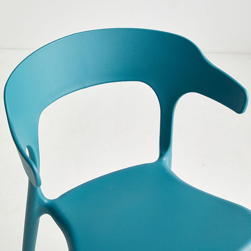 Moderne eetkamer armloos plastic open achterste achterste eetkamerstoel