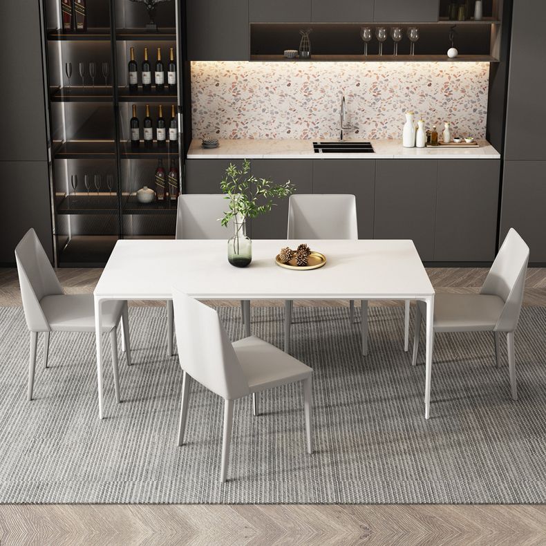 Modern Sintered Stone Dining Table Set 1/4/5/7 Pieces Dining Set for Kitchen Clearhalo 'Dining Room Sets' 'Dining Tables & Seating' 'dining_room_set' 'furn' 'furn_dining_room_set' 'Furniture' 'furniture_dining_room_set' 'Kitchen & Dining Furniture' 1200x1200_73865eae-af8c-410a-a6f0-ebc56853888d