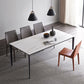 Stone Top Dining Table Contemporary Dining Table with 4 Black Legs Clearhalo 'Dining Tables & Seating' 'Dining Tables' 'dining_table' 'furn' 'furn_dining_table' 'Furniture' 'furniture_dining_table' 'Kitchen & Dining Furniture' 'kitchen' 'kitchen_dining_table' 1200x1200_73875500-2207-4769-96c6-ea4cf83bdb12