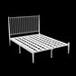 Metal Glam Slat Bed Solid Color Bed Frame with Spindle Headboard