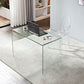 Sled Base Design Tempered Glass Black/clear Rectangular Coffee Table
