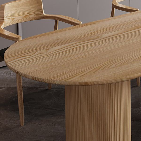 Modern Style Pine Solid Wood Dining Table Double Pedestal Base Freeform Table for Home Clearhalo ' dining_table' 'Dining Tables & Seating' 'Dining Tables' 'furn' 'furn_dining_table' 'Furniture' 'furniture_dining_table' 'Kitchen & Dining Furniture' 'kitchen&dining_furn' 'kitchen' 'kitchen_dining_table' 1200x1200_738cd15f-7856-4395-bc1d-eaa81567d4e1