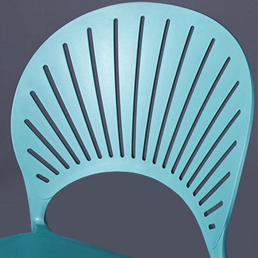 Modern Plastic Chair Open Back Dining Side Furniture in Matte Finish