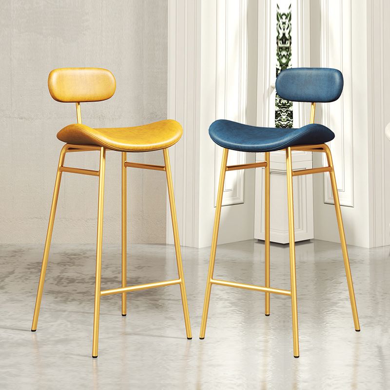 Modern Backrest Counter Stool Iron Cafe Bar Stool with Cushion and Pedal Clearhalo 'Bar Furniture' 'Bar Stools' 'bar_stools' 'furn' 'furn_bar_stools' 'Furniture' 'Kitchen & Dining Furniture' 1200x1200_738d2d5a-11bd-4b1d-a2da-2b79f9aad842