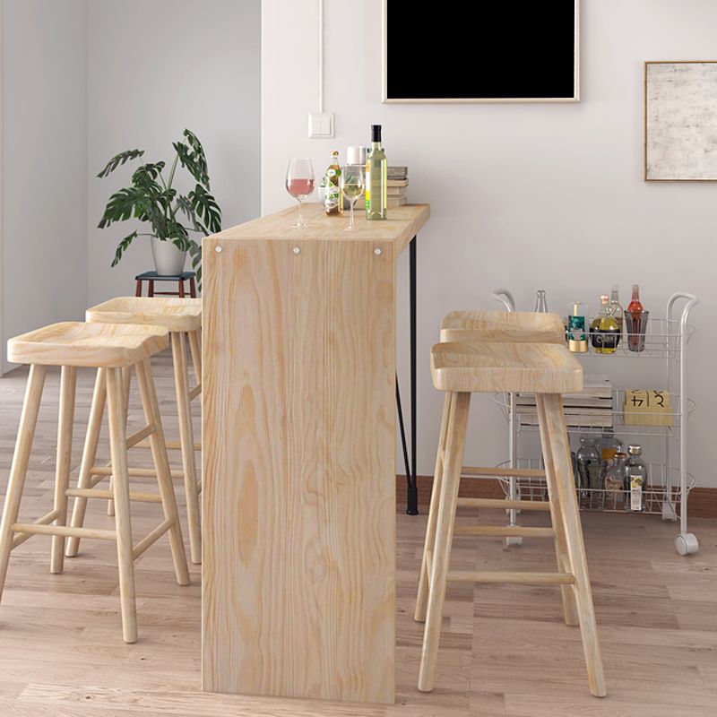 Natural Wood Counter Table with Rectangle Table Top Legs Table - 41.3" H Clearhalo 'Bar Furniture' 'Bar Tables' 'bar_tables' 'furn' 'furn_bar_tables' 'Furniture' 'furniture_bar_tables' 'Kitchen & Dining Furniture' 1200x1200_7390a53c-b6b0-4bf8-8f60-72e8f46111d8