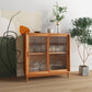 Modern Style Dining Server Pine Solid Wood Server with Glass Doors Clearhalo 'buffet_sideboard' 'Buffets & Sideboards' 'furn' 'furn_buffet_sideboard' 'Furniture' 'Kitchen & Dining Furniture' 1200x1200_7392507c-3cde-4917-b400-38aebf43b114