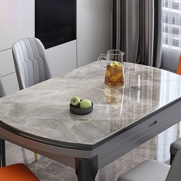 Round Sintered Stone Dining Table Modern Extendable Furniture with 4 Legs for Apartment Clearhalo 'Dining Tables & Seating' 'Dining Tables' 'dining_table' 'furn' 'furn_dining_table' 'Furniture' 'Kitchen & Dining Furniture' 1200x1200_7393be33-edbd-4b8c-8cba-7f25c33563b8