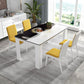 Tavolo da pranzo moderno rettangolare in legno con base in metallo per sala da pranzo