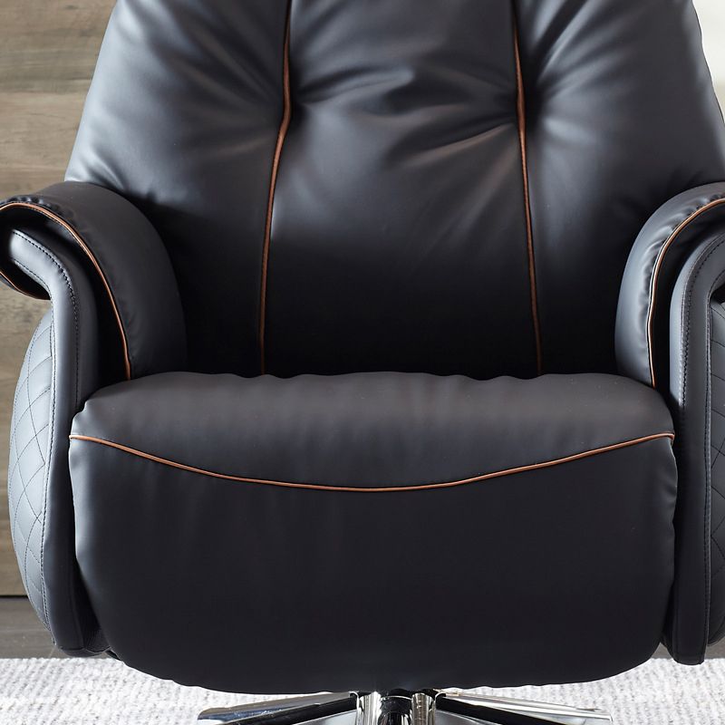 27-inch brede moderne managersstoel Zwart lederen directiestoel