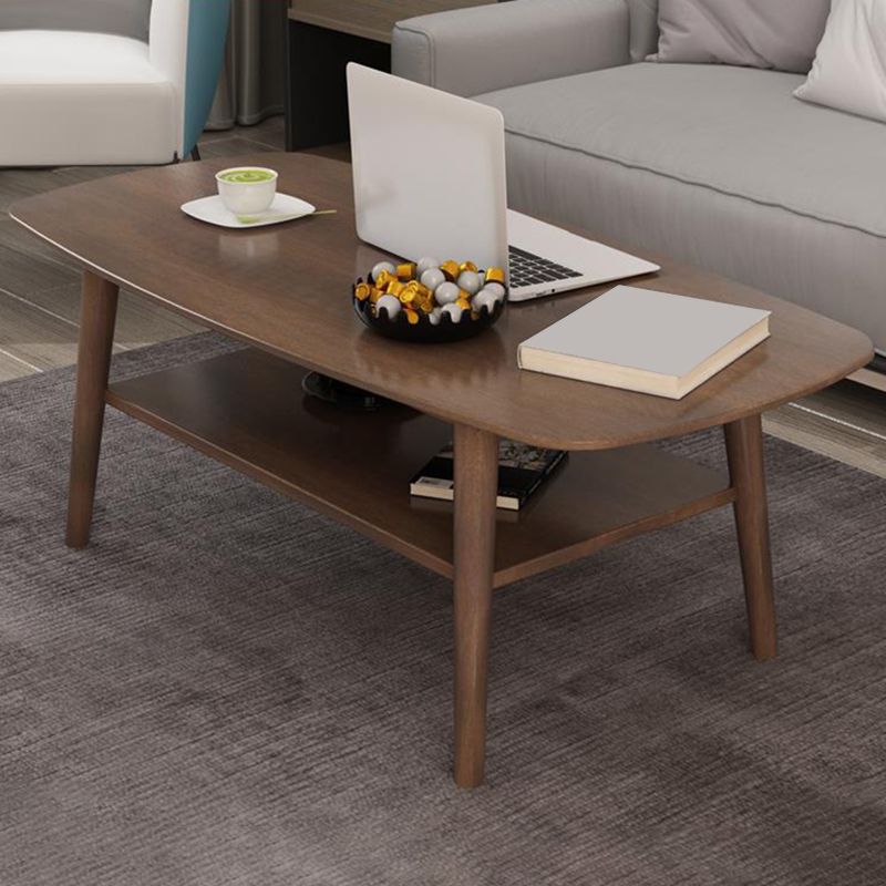17.72" Tall Contemporary Style Coffee Cocktail Table Solid Wood Coffee Table