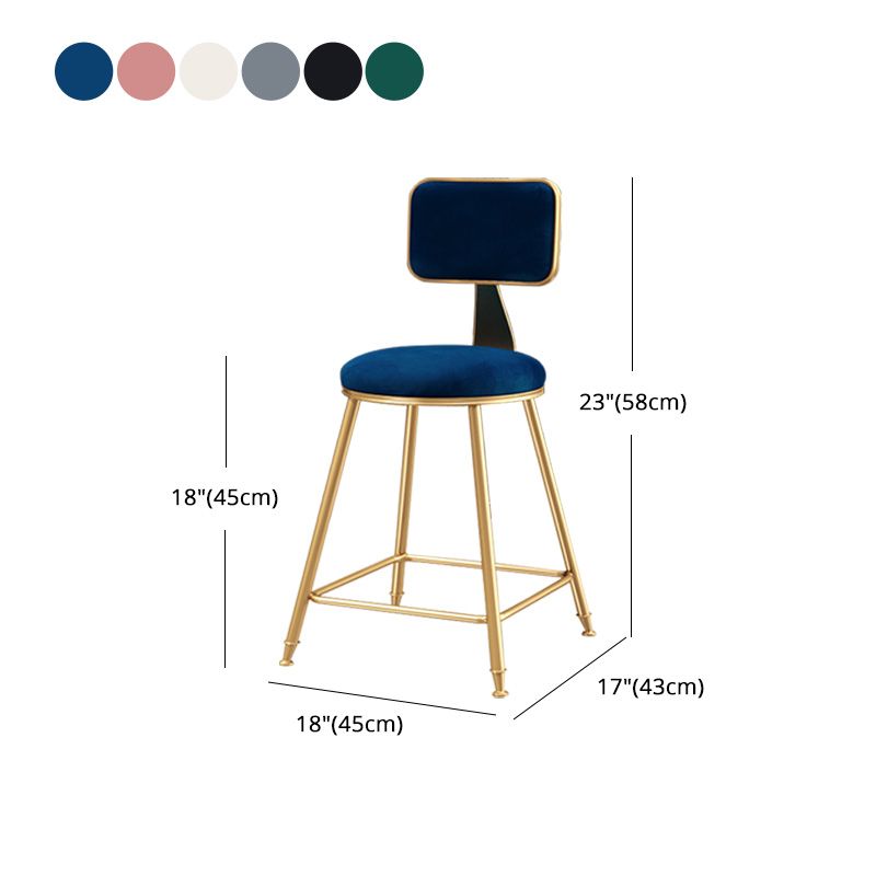 Glam Round Counter Bar Stool Upholstered Backrest Bar Stool with Footrest Clearhalo 'Bar Furniture' 'Bar Stools' 'bar_stools' 'furn' 'furn_bar_stools' 'furniture_bar_stools' 'Kitchen & Dining Furniture' 'kitchen&dining_furn' 'kitchen' 'kitchen_furn' Furniture' 1200x1200_73964000-27fa-4ff7-b894-ce958e4d3cb4