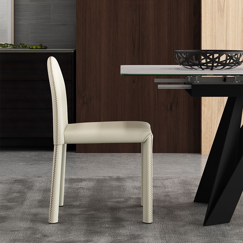 Contemporary Style Dining Chair Kitchen Armless Side Chair with Metal Legs Clearhalo ' kitchen&dining_furn' 'Dining Chairs' 'Dining Tables & Seating' 'dining_chair' 'furn' 'furn_dining_chair' 'Furniture' 'furniture_dining_chair' 'Kitchen & Dining Furniture' 'kitchen' 1200x1200_7398df6b-032a-4888-acc3-c3b7f088dab9
