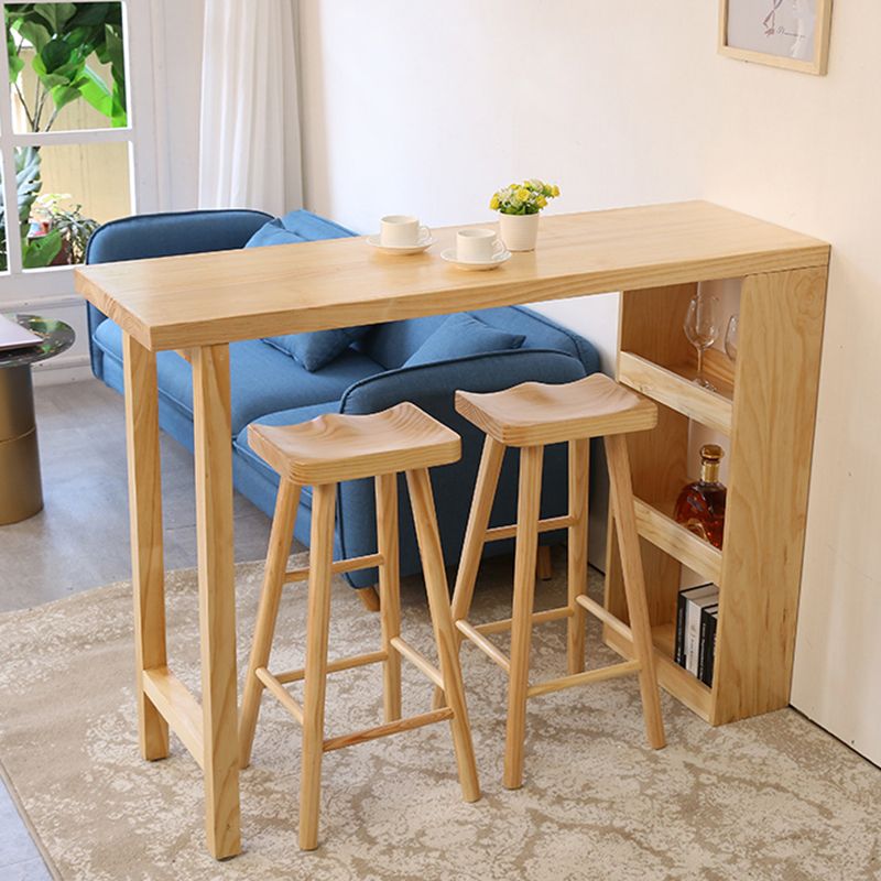 Industrial Bar Table Set 1/2/3 Pieces Rectangle Pine Wood Counter Table for Living Room Clearhalo 'Bar Furniture' 'furn' 'furn_home_bar_bar_sets' 'Furniture' 'Home Bars & Bar Sets' 'home_bar_bar_sets' 'Kitchen & Dining Furniture' 1200x1200_73994933-d712-4aec-a3c7-2022b5b49e61