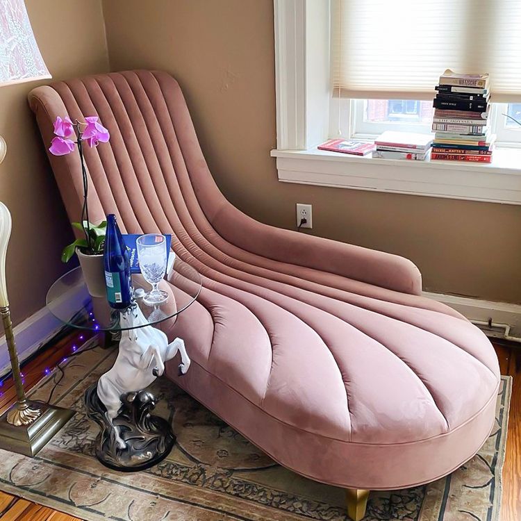 Luxury Style Velvet Chaise Lounge Bedroom Recessed Arms Chaise Clearhalo 'Chairs & Seating' 'Chaise Lounge' 'chaise_lounge' 'furn' 'furn_chaise_lounge' 'Furniture' 'Living Room Furniture' 1200x1200_7399583c-dc23-435a-8309-e3f8ff6d783d
