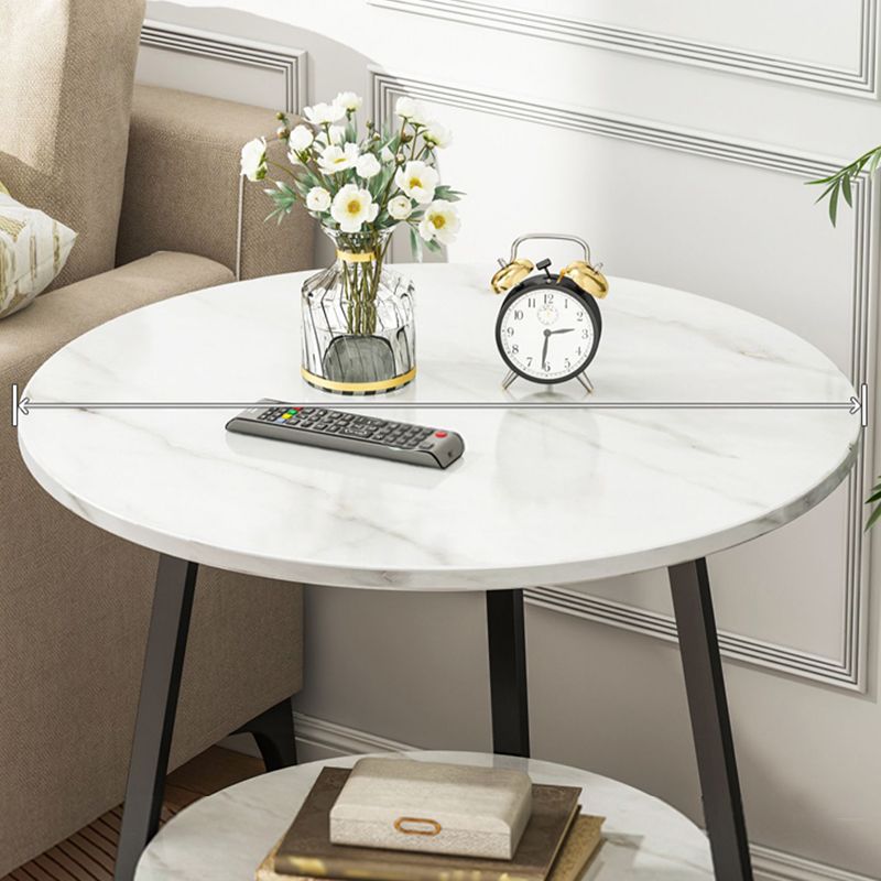 Round Modern Side End Table Frame Double Tier Sofa Side End Table with Shelf Clearhalo 'Coffee & Accent Tables' 'End & Side Tables' 'end_side_table' 'end_side_tables' 'furn' 'furn_end_side_tables' 'Furniture' 'furniture_end_side_table' 'Living Room Furniture' 1200x1200_7399cc50-2402-47bf-af5a-dcd1fa11cc1d