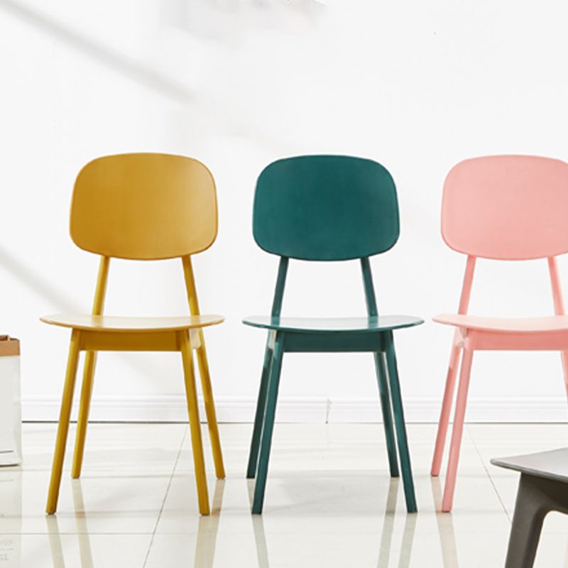 Scandinavian Plastic Dining Side Chair Open Back Armless Dining Chairs