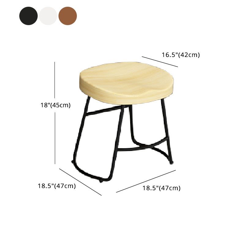 Modern Armless Backless Counter Stool Iron Kitchen Bar Stool with Wooden Seat and Pedal Clearhalo 'Bar Furniture' 'Bar Stools' 'bar_stools' 'furn' 'furn_bar_stools' 'furniture_bar_stools' 'Kitchen & Dining Furniture' 'kitchen&dining_furn' 'kitchen' 'kitchen_furn' Furniture' 1200x1200_739d34e8-1c18-4f99-bb01-aa4c3363b7ea