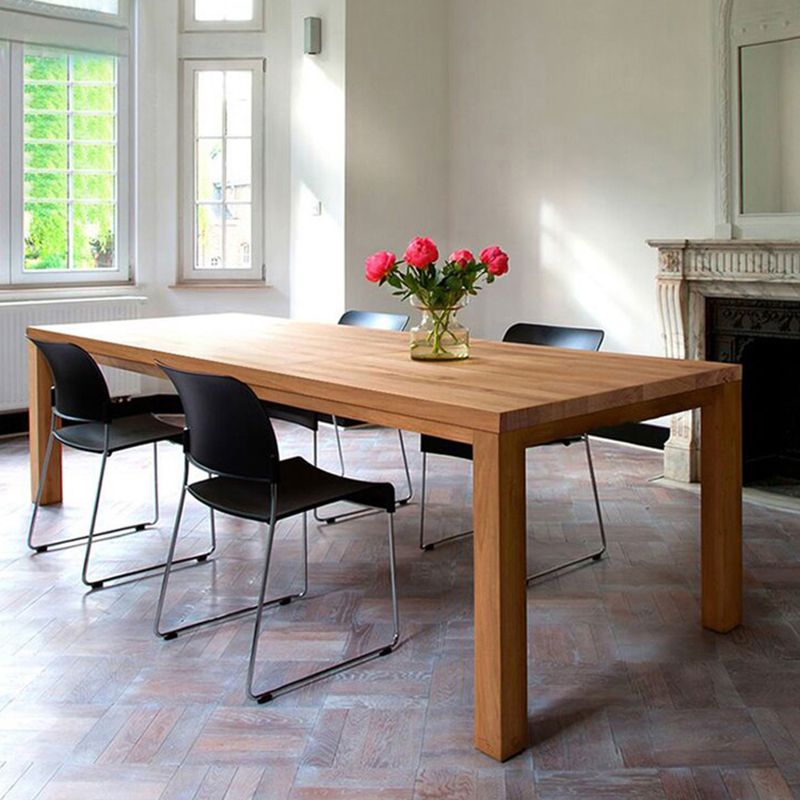 Modern Solid Wood Dining Table Rectangle Wooden Table with 4 Legs for Restaurant Clearhalo 'Dining Tables & Seating' 'Dining Tables' 'dining_table' 'furn' 'furn_dining_table' 'Furniture' 'furniture_dining_table' 'Kitchen & Dining Furniture' 'kitchen' 'kitchen_dining_table' 1200x1200_739f5290-21e6-461a-b784-e826be21bf18