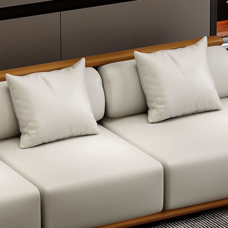 Assembled Genuine Leather Living Room Recessed Arm Modular Sofa & Chaise Clearhalo 'furn' 'furn_sectionals' 'Furniture' 'furniture_sectionals' 'kitchen' 'kitchen_sectionals' 'Living Room Furniture' 'Sectionals' 1200x1200_73a08473-4982-473f-a5e5-73f92763242f