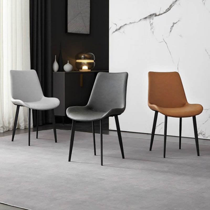 Contemporary Dining Chairs Kitchen Armless Side Chairs with Metal Legs Clearhalo 'Dining Chairs' 'Dining Tables & Seating' 'dining_chair' 'Furniture' 'furniture_dining_chair' 'Kitchen & Dining Furniture' 1200x1200_73a08b50-38f0-4bdc-b26b-7719d8ebf4e9
