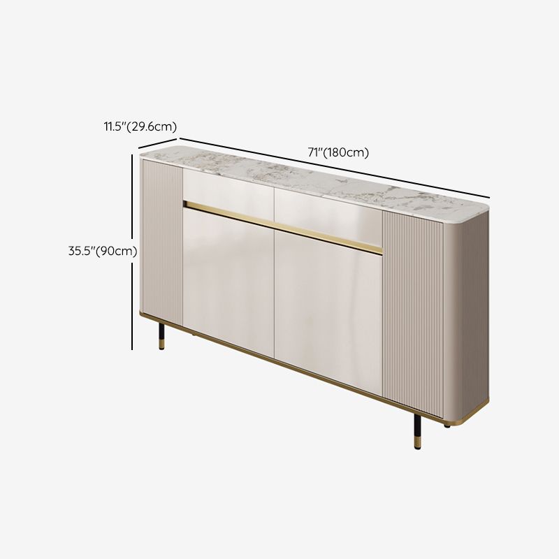 Scheda laterale per scaffalature regolabili in pietra sideboa glam con armadi e cassetti