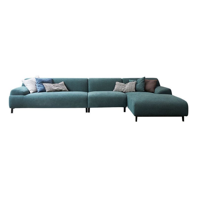 L-shape 4-seater Fabric Sectional Recessed Armed Sectional Sofa
