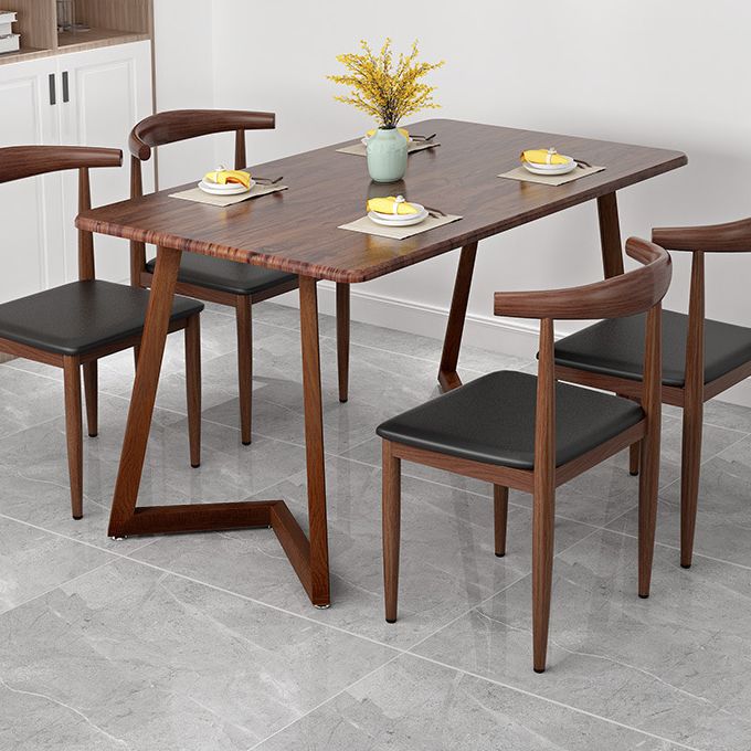 Simple Home Wood Dining Table Rectangle Shape Dining Table with Wood Pedestal Base Clearhalo ' dining_table' 'Dining Tables & Seating' 'Dining Tables' 'furn' 'furn_dining_table' 'Furniture' 'furniture_dining_table' 'Kitchen & Dining Furniture' 'kitchen&dining_furn' 'kitchen' 'kitchen_dining_table' 1200x1200_73a3ae38-91f0-40e2-9a19-0f697845e747