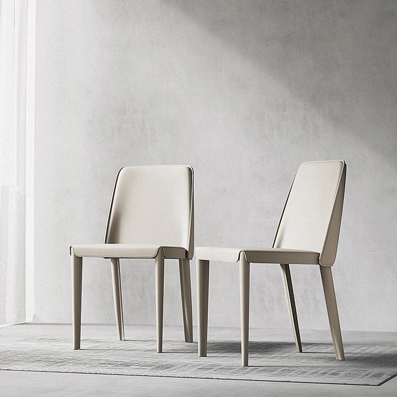 Contemporary Leather Dining Chairs Armless Solid Back Chair for Kitchen Clearhalo ' kitchen&dining_furn' 'Dining Chairs' 'Dining Tables & Seating' 'dining_chair' 'furn' 'furn_dining_chair' 'Furniture' 'furniture_dining_chair' 'Kitchen & Dining Furniture' 'kitchen' 1200x1200_73a44072-6c2a-483e-bd58-bd9106e1b7ec
