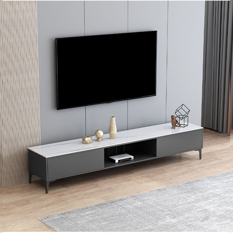 15.75-Inch High Modern TV Stand 2 Doors Open Storage TV Console Clearhalo 'furn' 'furn_tv_stands_entertainment_centers' 'Furniture' 'Living Room Furniture' 'TV Stands & Entertainment Centers' 'TV Stands & Media Storage Furniture' 'tv_stands_entertainment_centers' 1200x1200_73a4d0f1-08b0-4b53-8ad7-b2111a323fb2