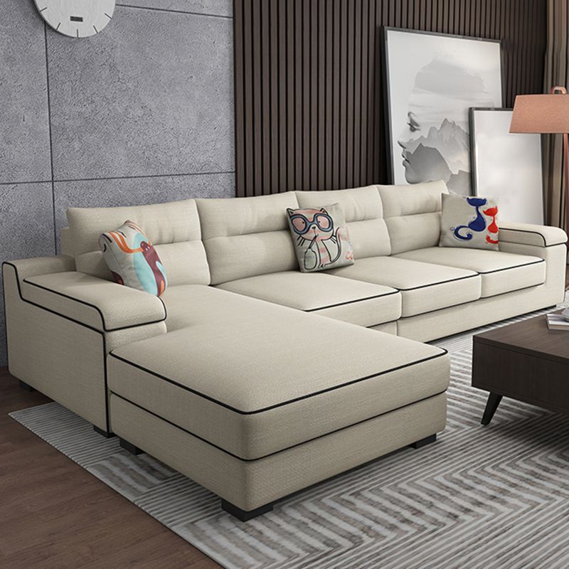 Pillow Top Arm L-Shape Pillowed Back Cushions Sectional Sofa with Chaise for Four People Clearhalo 'furn' 'furn_sectionals' 'Furniture' 'furniture_sectionals' 'kitchen' 'kitchen_sectionals' 'Living Room Furniture' 'Sectionals' 1200x1200_73a6f759-53a9-4780-ae7b-0c8ec31d1bd6