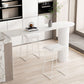 1/2/3/5 Pieces Bar Stool and Table Set White Oval Pub Table Set